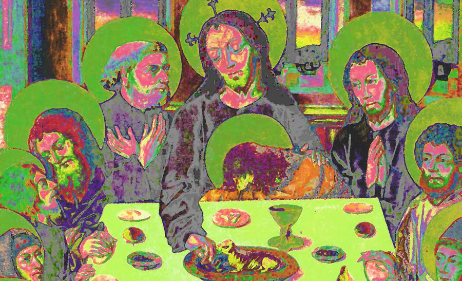 Abendmahl ist Gemeinschaft mit Jesus: Abendmahlsdarstellung aus dem 15. Jahrhundert. | Bearbeitung: Meik Krick