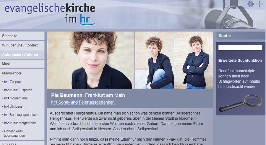 Pfarrerin Pia Baumann aus Bockenheim ist eine der Autorinnen der Sendung "Zuspruch" auf hr1.