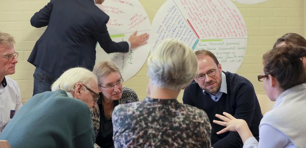 Engagierte Diskussionen bei der Zukunftswerkstatt in der Dreikönigsgemeinde. | Foto: Rolf Oeser