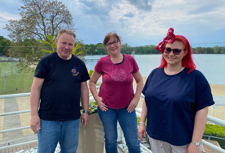 Am Maschsee in Hannover: Marko Schäfer, Susanne Herrmann, Jessica Kogoj  |  Foto: Bettina Behler