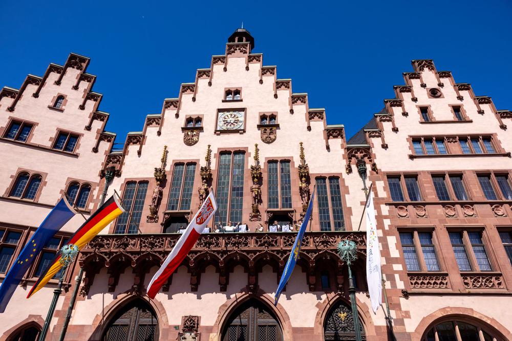 Junge Musizierende der Bläserschule nutzten den Römerbalkon als Bühne I Foto: Rolf Oeser
