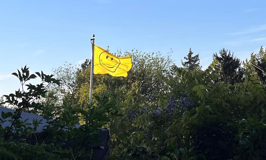 Smiley-Fahnen machen gute Laune. | Foto: Angela Wolf