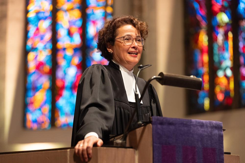 Prodekanin Amina Bruch-Cincar bei ihrer Abschiedspredigt. |