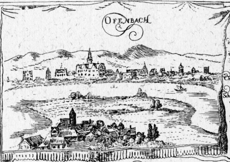 Fechenheim und Rumpenheim waren ab 1596 eine gemeinsame Pfarrerei – auch bei Eis und Schnee mussten die Pfarrer im Boot den Main überqueren.