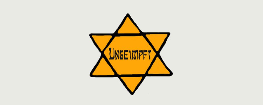 In rechten Online-Shops werden sie ganz ungeniert zum Kauf angeboten: "Ungeimpft"-Aufkleber im Stil von Nazi-Judensternen.