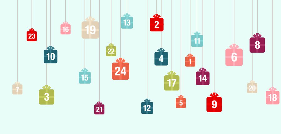 24 Türchen bilden den Countdown bis Weihnachten