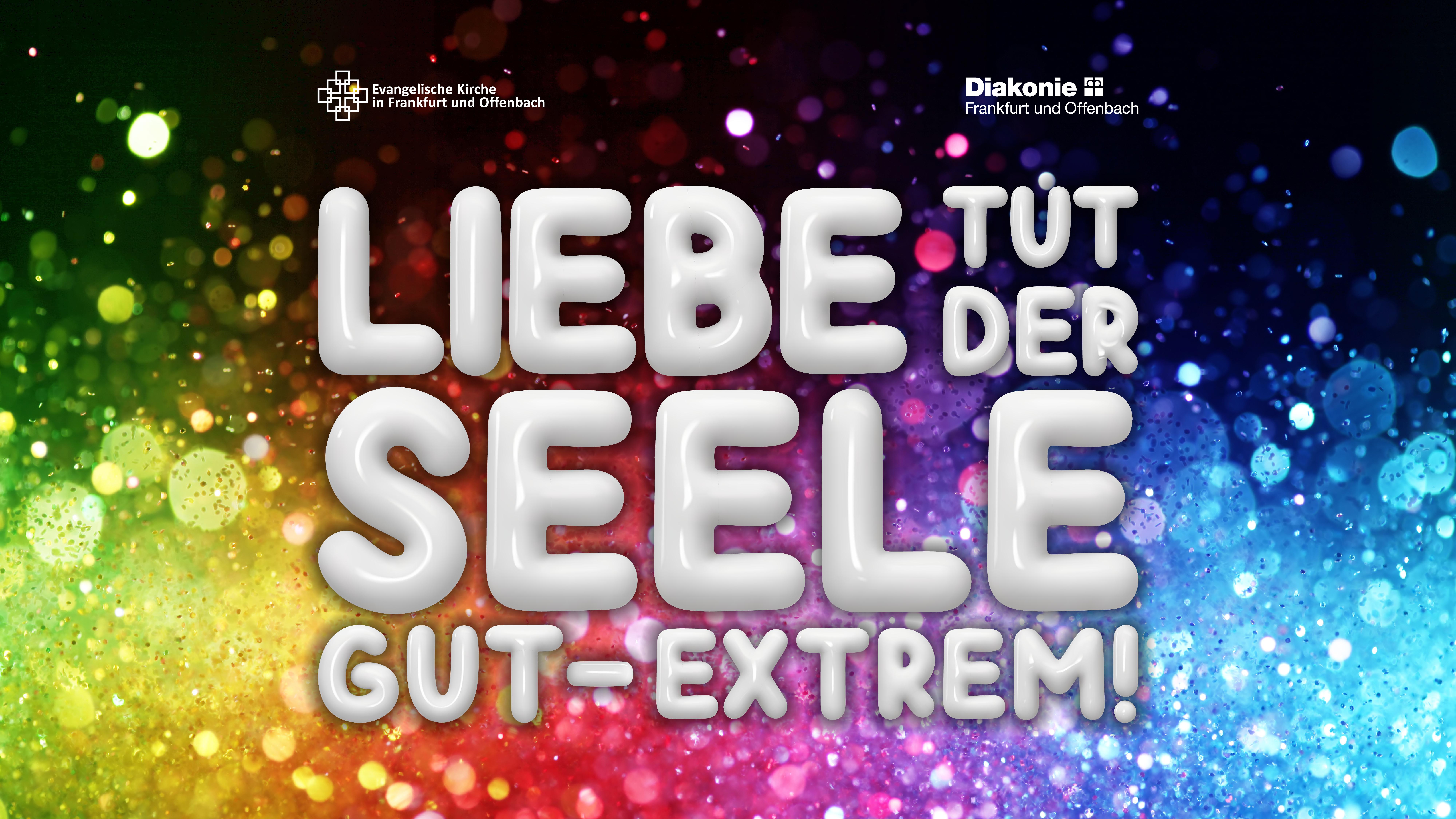 Unter dem Motto "Liebe tut der Seele gut – extrem!" nehmen die Evangelische Kirche Frankfurt und Offenbach und die Diakonie Frankfurt und Offenbach am CSD 2024 teil.
