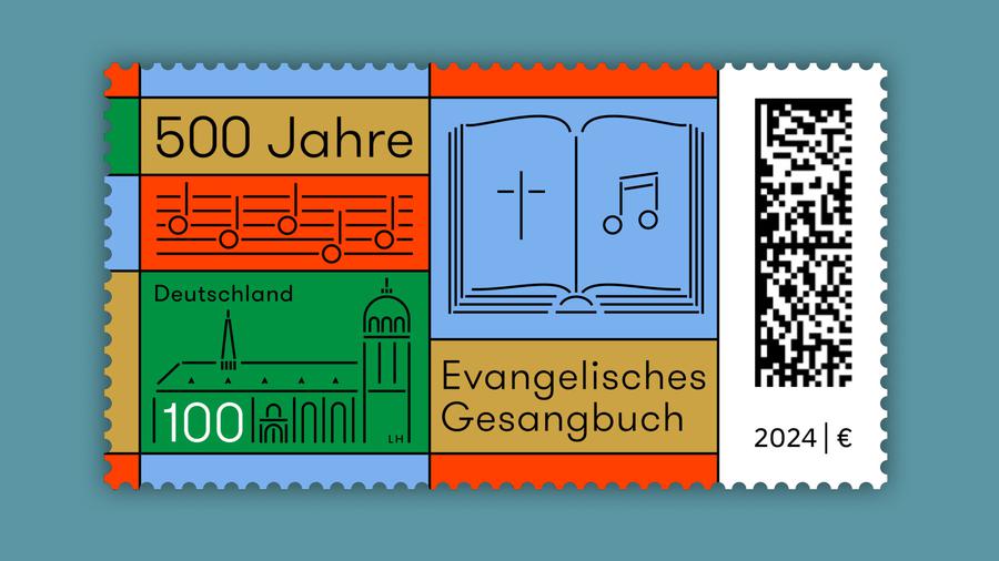 Briefmarke zum Jubiläum "500 Jahre Evangelisches Gesangbuch