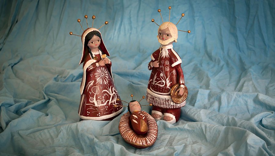 Die „heilige Familie“ bildet das Zentrum von Krippendarstellungen in aller Welt – hier ein Modell aus Mexiko. Es gehört zur Sammlung von Elke Gutberlet (...) Foto: Ilona Surrey