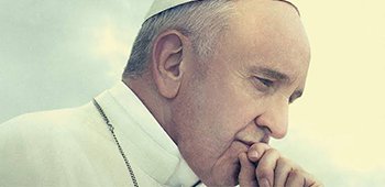 Filmplakat für Wim Wenders' Dokumentation über Papst Franziskus.