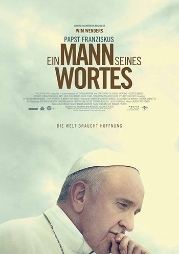 Filmplakat für Wim Wenders' Dokumentation über Papst Franziskus.